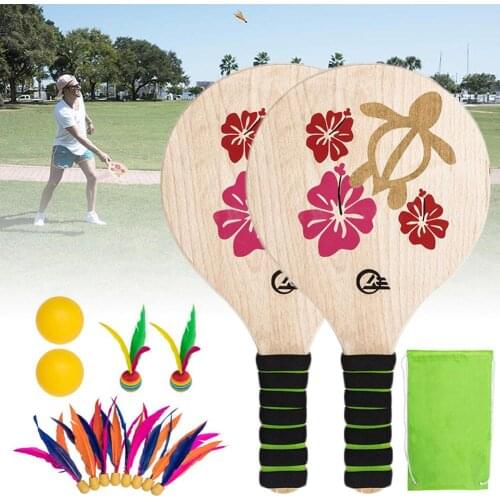 Beach Paddle Ball Game Set Beach Paddle Badminton Racket Indoor And Outdoor Badminton Game Battledore For Children Teenagers