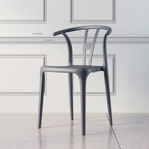 Adult Home Thicken Plastic Chairs Modern Simple Outdoor Balcony Bedroom Backrest Horn Chair Nordic Living Room Cafe Dining Chair
