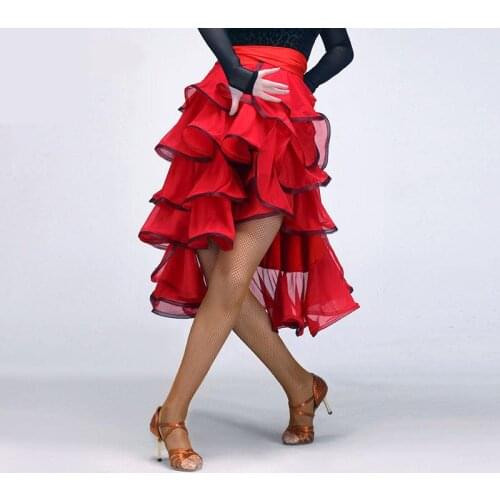 Ballroom Dancer Dancing Female Lady Latin Dress Skirt Adult Costume Women Competition Practice Wear Cha Cha/rumba/samba/tango