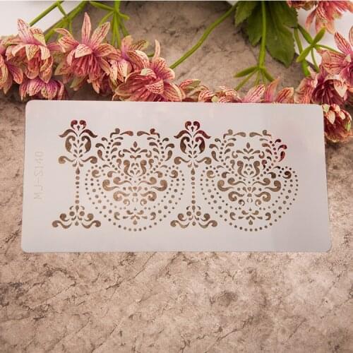 Vintage flower 24*12.3cm big pcs diy coloring spray painting drawing color stencil art supplies brush drawing diy