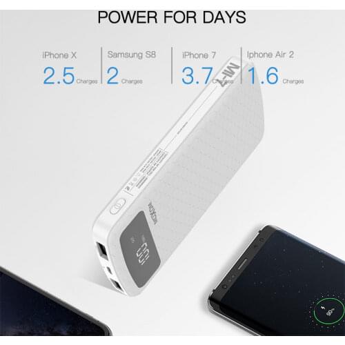 MOXOM 20000mAh USB Power Bank Portable External Battery Pack Charger USB Powerbank for Xiaomi mi 9 iPhone Power bank