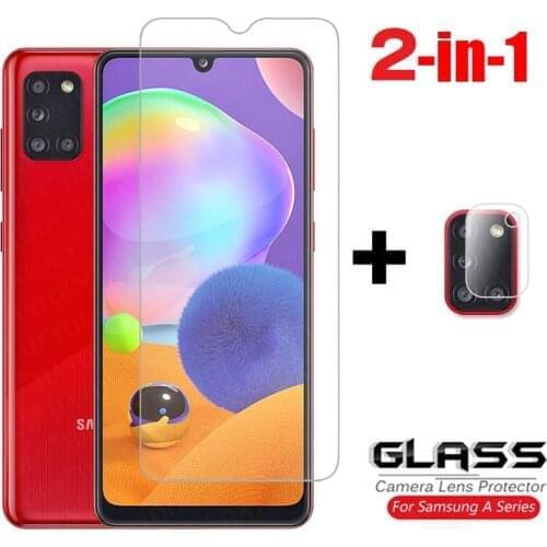 2 In1 Tempered glass For Samsung Galaxy A21s A51 A50 M21 M31 A20e A10 A71 Camera Lens Screen Protector on Samsung A51 A21s glass