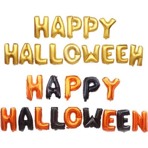 14psc/lot 16 inch letter aluminum balloon happy halloween decoration party supplies balloon set Globos