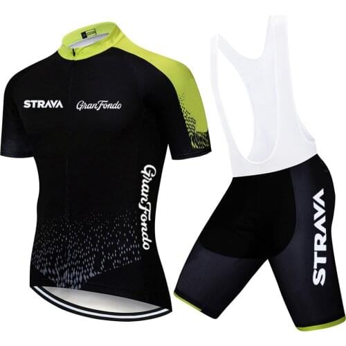 2021 STRAVA Cycling Clothing Bike Jersey Quick Dry Bicycle Sportswear Mens Summer Team Cycling Jerseys 20D Bike Shorts Set