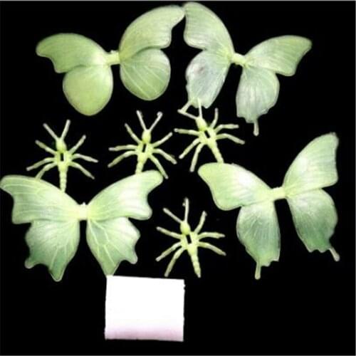 4PCE/LOTS Butterfly Fluorescent Stickers PVC Neon Luminous Sticker Wall Stickers For Childrens Room Decorated With Nightlight