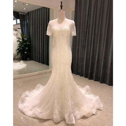 6805 robe de mariage 2020 mermaid suknia ?lubna festa de casamento novia largo woman bruidsjurken lace vintage luxury gala