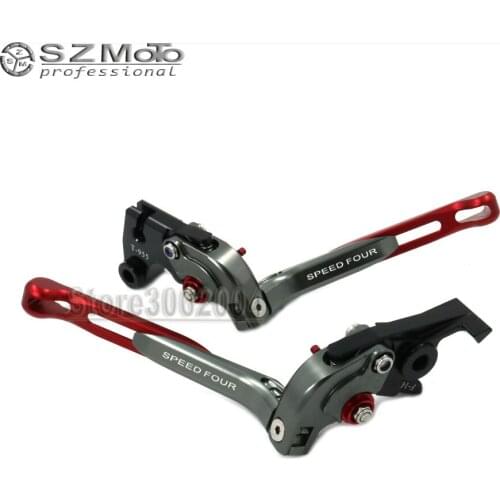 For TRIUMPH SPEED FOUR SPEEDFOUR 2003-2004 Aluminum Motorcycle Folding Extendable Adjustable Brakes Clutch Levers With LOGO CNC