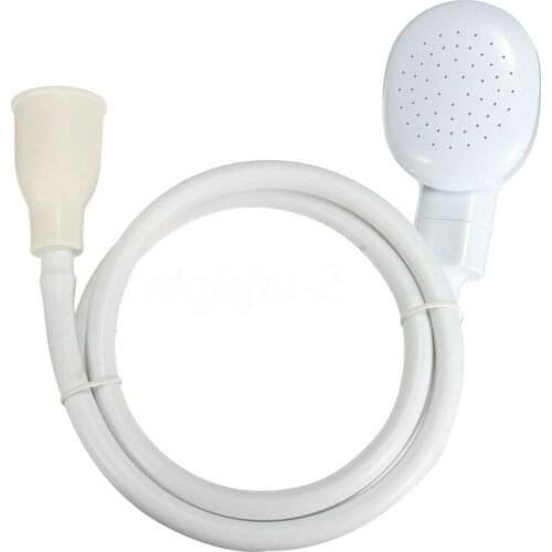 White Hair Shower Water Spray Head Hose Tube Bathroom Shampoo Bath Mixer Tap