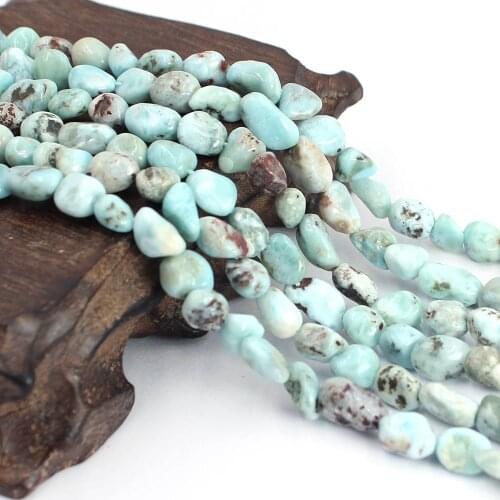 Free Shipping 6x8mm Irregular Pure Genuine Larimar DIY Natural Stone Beads 15inch