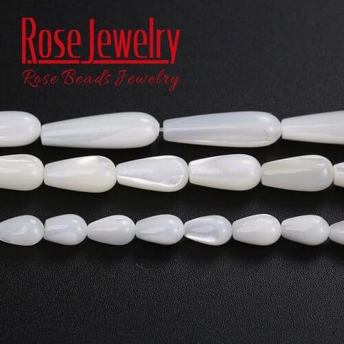 Free Shipping Natural White Shell Drop-shape Loose Charms Beads 15'' Strand 5-8 6-12 6-20 mm Pick Size For Jewelry Making