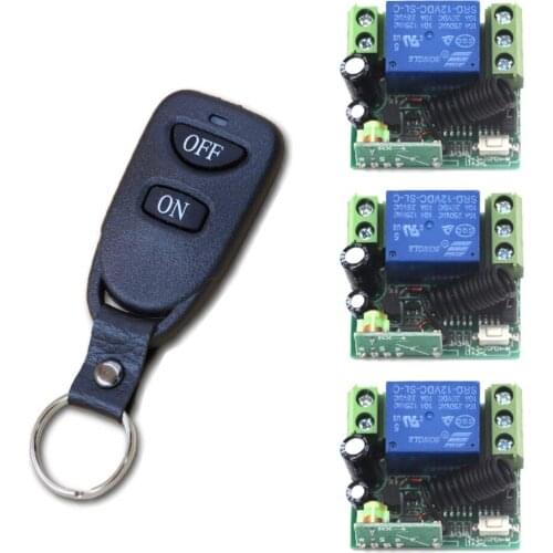 New 2 Keys DC 12V 10A 1CH Wireless RF Lighting Remote Control Switch Transmitter Receiver for Access Door System 315/433mhz