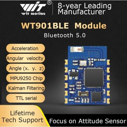 Bluetooth Inclinometer WT901BLE MPU9250 Accelerometer+Gyro+Magnetometer, Low-consumption Ble5.0, Compatible with IOS/Android/PC