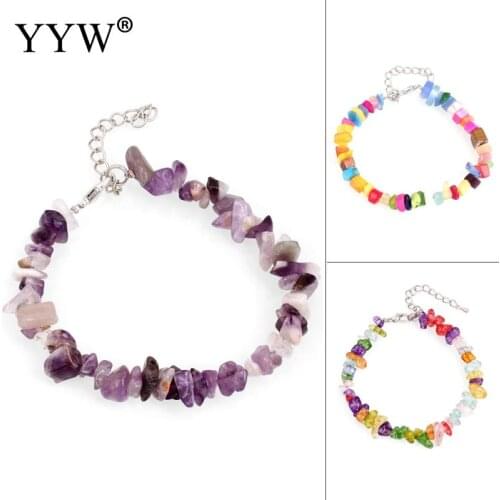 New Fashion Reiki Women Bracelet Colorful Natural Stone Bracelets Chain Link Lobster Clasp For Men Women Jewelry Free Shipping