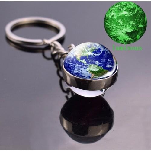 World Map Keychain Globe Earth Pendant Key Chain Luminous Keychain Keyring Keyfob Glow In The Dark Jewelry Accessories