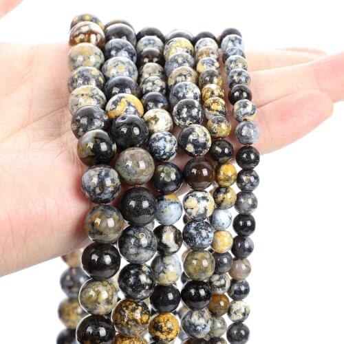 Natural Stone Beads Blue Ocean Agates Round Loose Spacer Beads For Jewelry Making Bracelets Necklace DIY Accessories 6/8/10MM