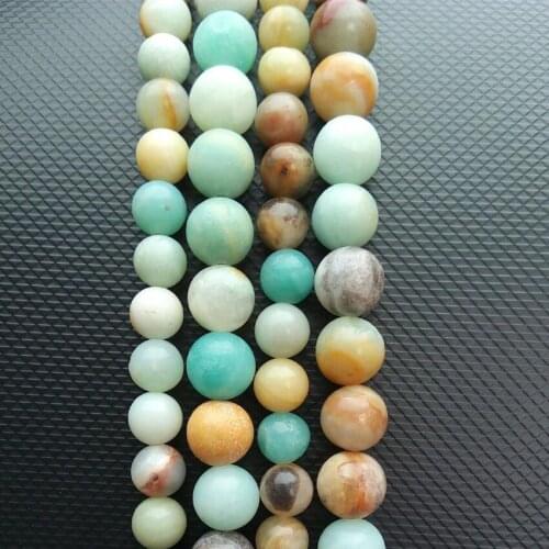 Natural Stone Beads Round Multicolor Amazonite Stone Loose Beads 15" 2,3,6,8,10,12mm Bead For DIY Bracelet Jewelry Making