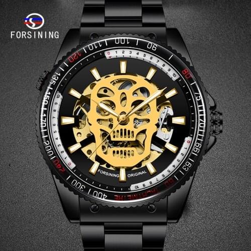 FORSINING Hollow Design Male Watch Automatic Clock Steel Belt Business Male Wristwatch 2020 Newest