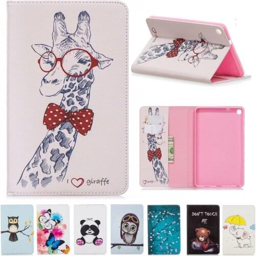 For Samsung Galaxy Tab A 8.0 With S Pen 2019 SM-P205 P200 Case Cute 3D Cartoon Unicorn Bear panda Cover PU Leather Shell