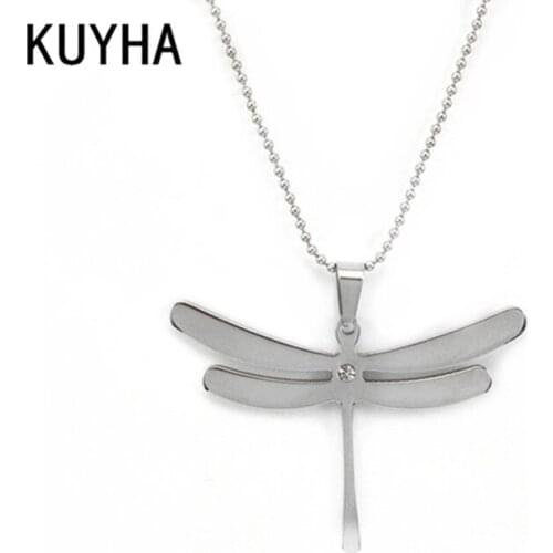 Necklace for Women Stainless Steel Crystal Stone Pendants for Necklaces with Rhinestone Chains 55CM Length