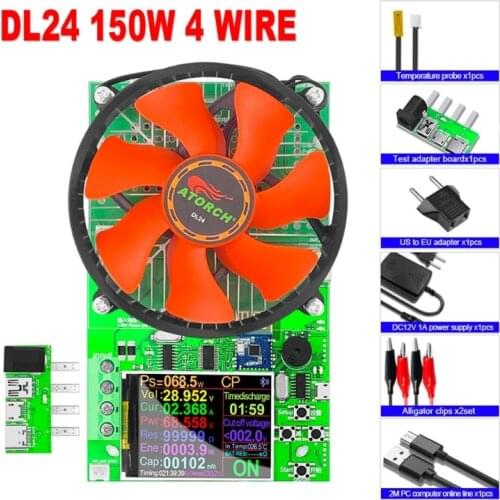 DL24P 4-WIRE Battery Capacity Tester Electronic Load Power Tester Discharge Meter 150W 200V 25A