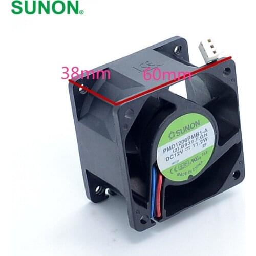 For SUNON 6038 winds of 60mm server fan 12V 11.2W PMD1206PMB1-A 60*60*38mm