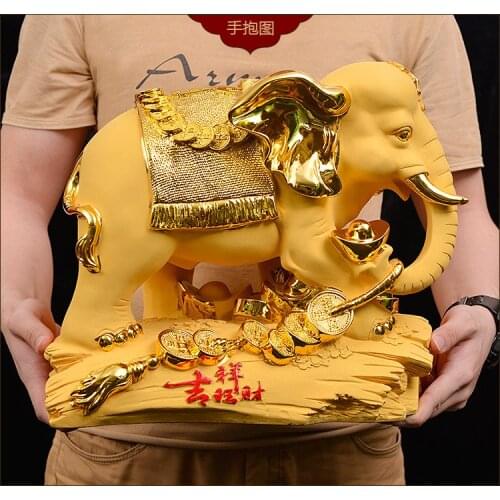 2020 HOME Shop lobby decoration Business Money Drawing Good luck Propitious Thailand Fortune Elephant FENG SHUI Sculpture Statue