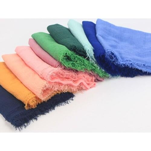 AMYO TR Cotton Scarf 90*180cm Women Muslim Crinkle Hijab Scarf Summer Winter Islam Bubble Head Scarves Solid Foulard Wrap