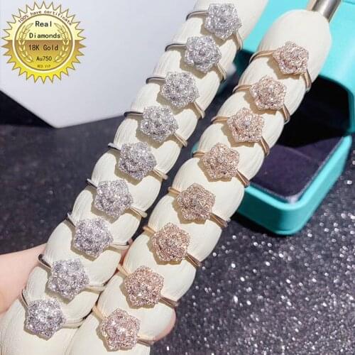 18k white gold Natural Real 0.23ct diamond ring Jewellery Engagement ring &Wedding ring H-M25