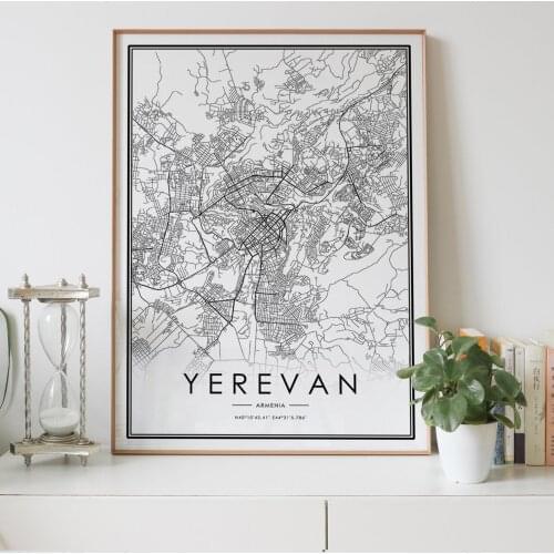 YEREVAN city map Nordic Living Room Decoration Canvas Poster Modern Home Decor Art Print Painting