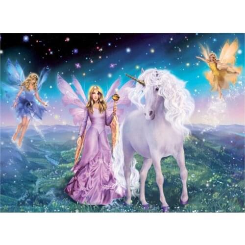 Painting By Numbers DIY Dropshipping 60x75cm Girl with magical unicorn Figure Handmade For Living Room Wall Decor Oil Painting