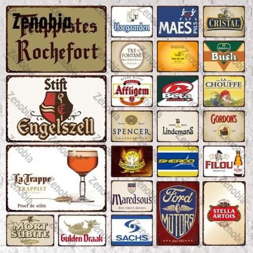 Classic Beer Retro Metal Tin Sign Vintage Plaque Decoration Tin Plates Home Decoration Bar Pub Club Man Cave Wall Stickers Decor