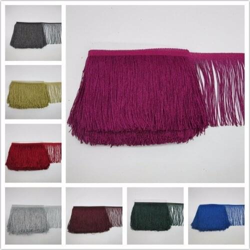 YY-tesco 1 Yard 15cm Wide Fringe Trim Tassel Lace Fringe Trimming For Latin Dress Stage Clothes Accessories Lace Ribbon Tassel