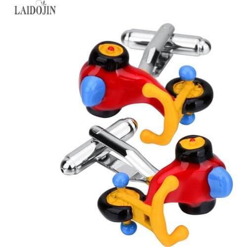 LAIDOJIN Kids Scooter Bicycle Cufflinks for Mens French Shirt Cuffs High Quality Novelty Enamel Cuff links Brand Gift Jewelry