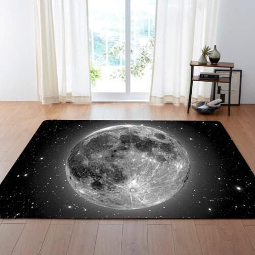 LIU MOON 3D Carpet Nordic trend round suede carpet living room bedroom mat Planet moon rug bath fashion big rug area tapetes