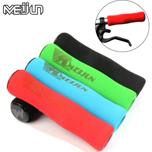MEIJUN 1 Pair Mountain Bike Handlebar Grips Anti-skid Sponge Cycling Bicycle Handle Grip Covers Bike Handle Grips with End plugs
