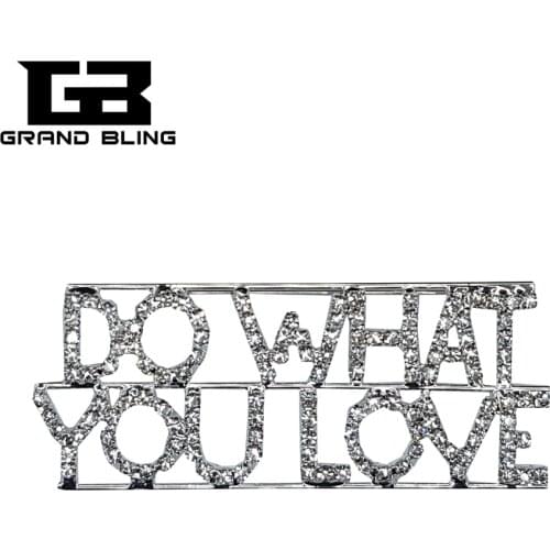 Encouraging Saying Words Pin Gift "DO WHAT YOU LOVE" Unique Crystal Brooch Jewelry