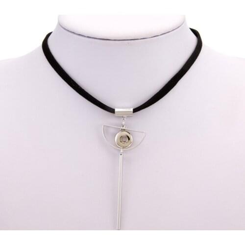 NEW Fashion DJ0122 Black velvet Collar Choker Funky trendy snap Necklace fit 12MM charm snap buttons snap jewlery