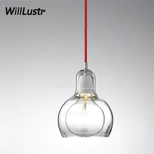 Mega Bulb Pendant Lamp Nordic Light Modern And Tradition Clear Amber Smoke Mouth Blown Glass Restaurant Kitchen Cafe Bar Lights