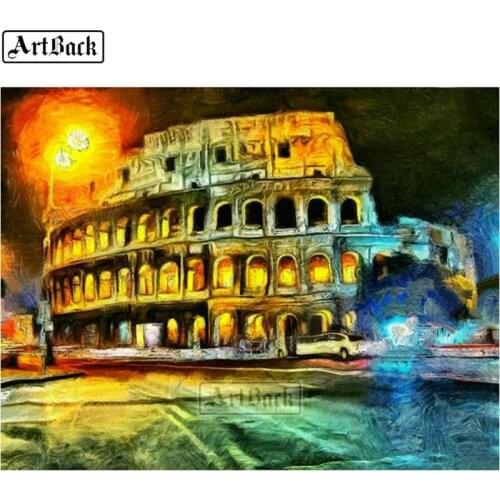 Full square diamond painting roman landscape diy 5d diamond embroidery diamond mosaic handmade crafts 20x25cm