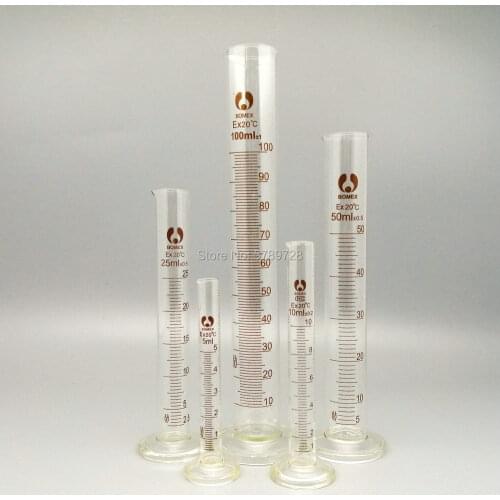 5ml to 1000ml Profession Graduated Lab Glass Cylinder Measuring Cylinder Chemistry Lab Spout Measure Chemistry Measure Tool
