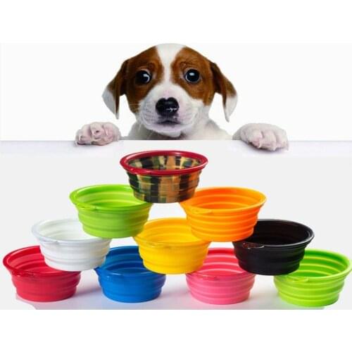 Foldable Silicone Pet Water Bowl Collapsible Travel Dog Cat Bowl