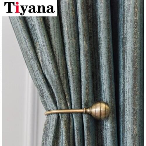 Green Jacquard Fabric Curtains For Living Room Blackout Curtains For Bedroom Window New Style Customized Panel JK137Y