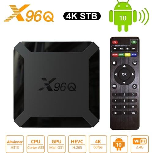 X96Q Smart Android 10.0 TV BOX 2GB RAM 16GB ROM Allwinner H313 Media Player 2.4G wifi 4K HD Set Top Box 1GB 8GB vs X96 Mini
