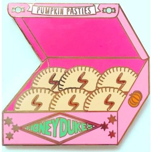 Tasty Delicious Pumpkin Pasties Enamel Pin Kawaii Cartoon Honeydukes Dessert Brooch Accessories Unique Halloween Jewelry Gift