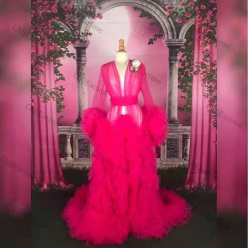 Ladies nightgown see-through long skirt mopping the floor fluffy photography fashion style