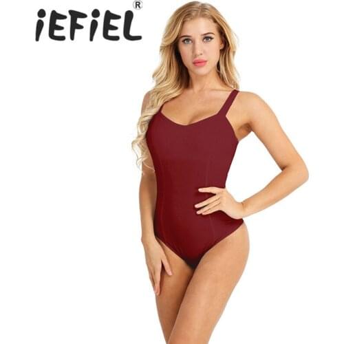 IEFiEL Women Adult Sleeveless Built In Shelf Bra Ballet Dancer Leotard Tutu Dress for Ballet Class Dancing Stage Performance