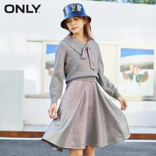 ONLY summer new style long-sleeved knitted bright color two-piece dress women | 120307169