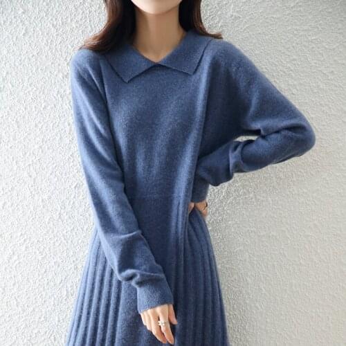 2021 woman winter 100% Cashmere sweaters autumn knitted Pullovers dresses High Quality Warm Female jumper Polo neck clothing