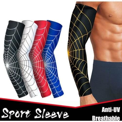 1PCS Cobweb Baseball Sport Arm Warmers Long Sleeve Stretch Wristband for Men and Women Sports Safety Elbow Protecter