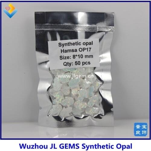 10pieces/lot)8*10mm OP17 Free Shipping Synthetic Fire & Snow Cabochon Hand Shape Opal Gem Of Lab Created